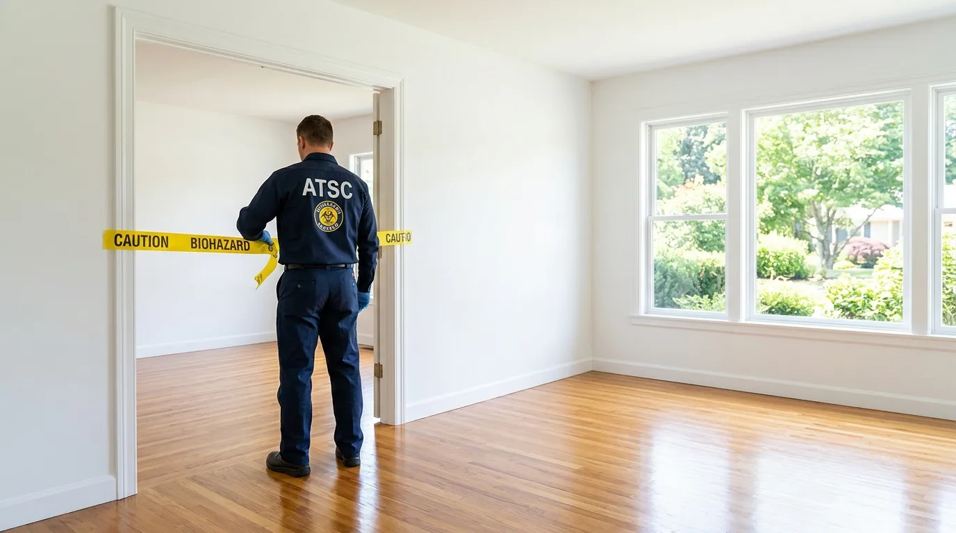 Certified biohazard cleanup crew performing Trauma Scene Cleanup in Wildomar